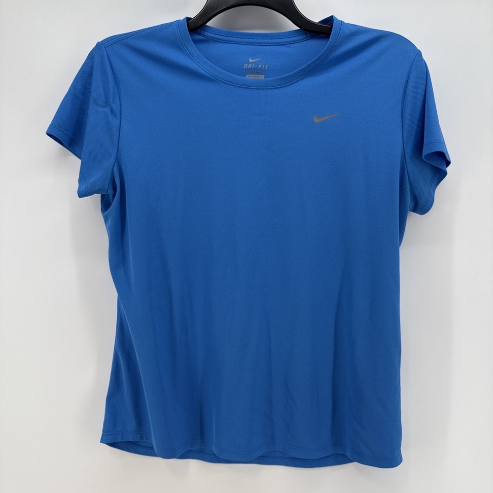 Nike Women's Size XL Blue Dri Fit Short Sleeve Crew Neck Activewear‎ Top
